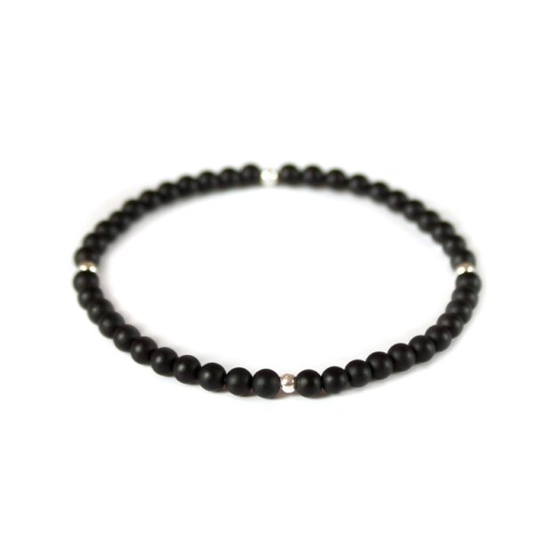 Noir for men Semi-Precious Gemstone Stretch Bracelet