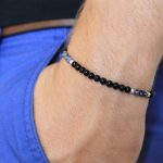 Noir for men - Snowflake Obsidian & Onyx Beaded Bracelet