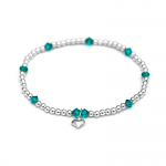 Blue Zircon Swarovski crystals & 925 Sterling Silver beaded bracelet