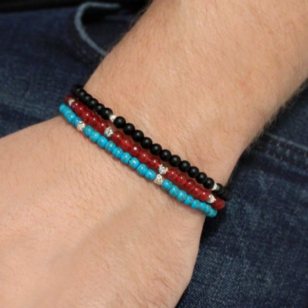 L.A. for men Turquoise Semi-Precious Gemstone Stretch Bracelet