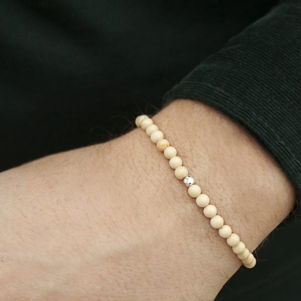 Riverstone beads and 925 Sterling Silver Stretch Bracelet