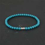 Ocean for men Light Blue Beads and 925 Sterling Silver Stretch Bracelet