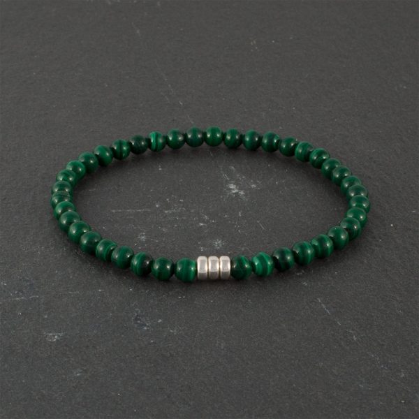 Limited Edition - Adventure for men Malachite and Sterling Silver Bracelet mini