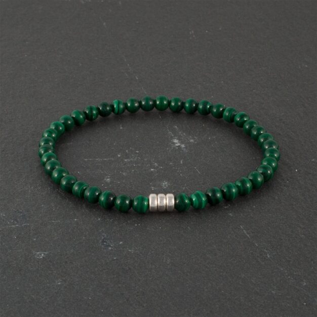 Limited Edition - Adventure for men Malachite and Sterling Silver Bracelet mini