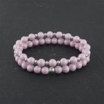 Bella Pale Pink and Sterling Silver beaded bracelet set