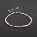 925 Sterling Silver & Gold beaded bracelet