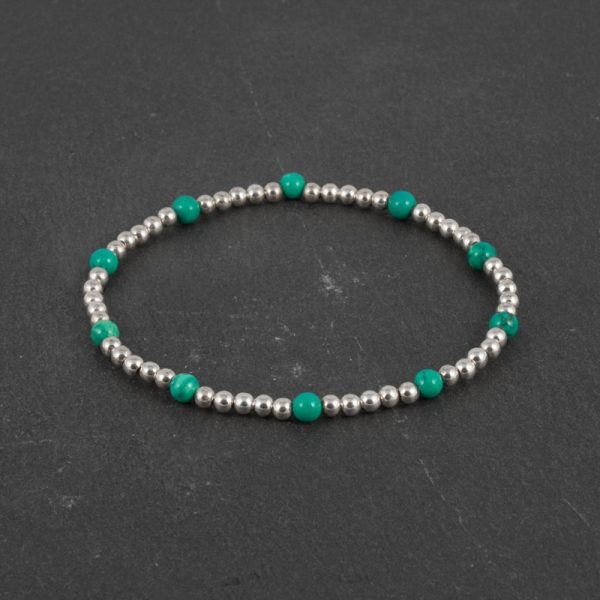 Turqouise & 925 Sterling Silver beaded bracelet