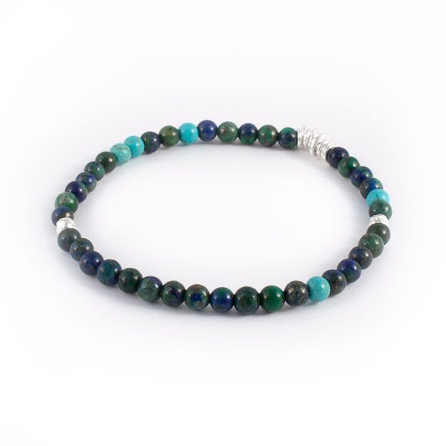 Ocean for Men - Chrysocolla, Turquoise & Sterling Silver Bracelet