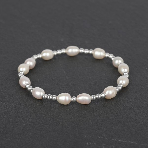 Freshwater Pearls & 925 Sterling Silver beaded bracelet