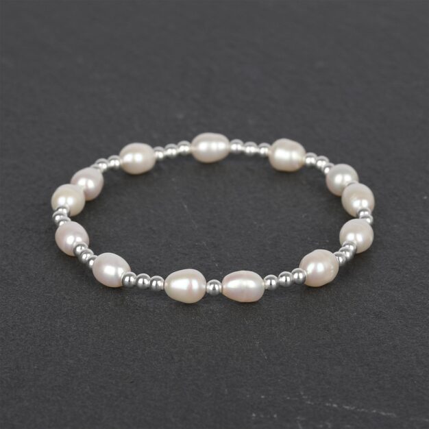 Freshwater Pearls & 925 Sterling Silver beaded bracelet