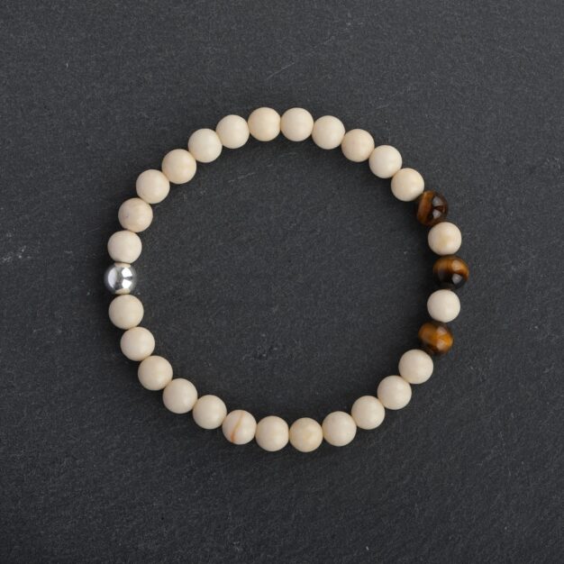 Adventure for Men - Tiger Eye, Riverstone & Sterling Silver Bracelet