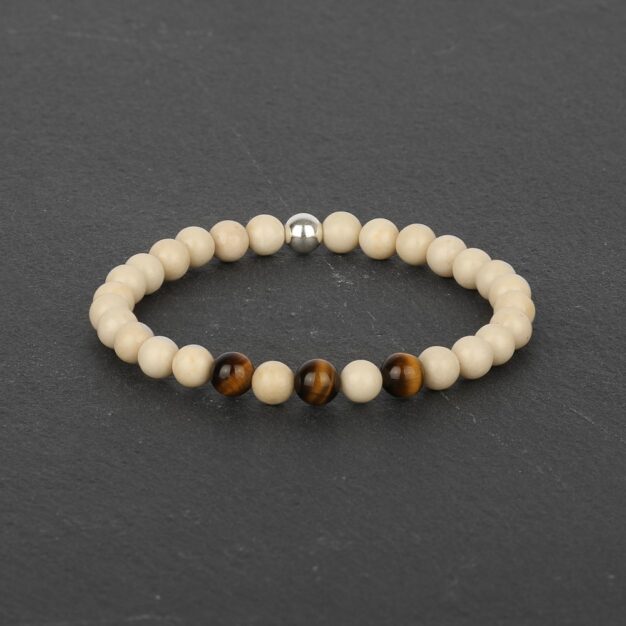 Adventure for Men - Tiger Eye, Riverstone & Sterling Silver Bracelet