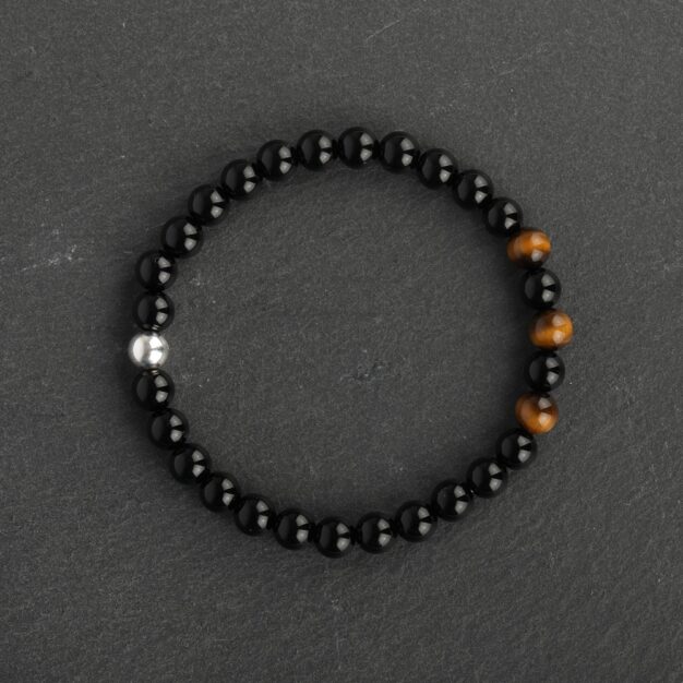 Adventure for Men - Tiger Eye, Black Onyx & Sterling Silver Bracelet