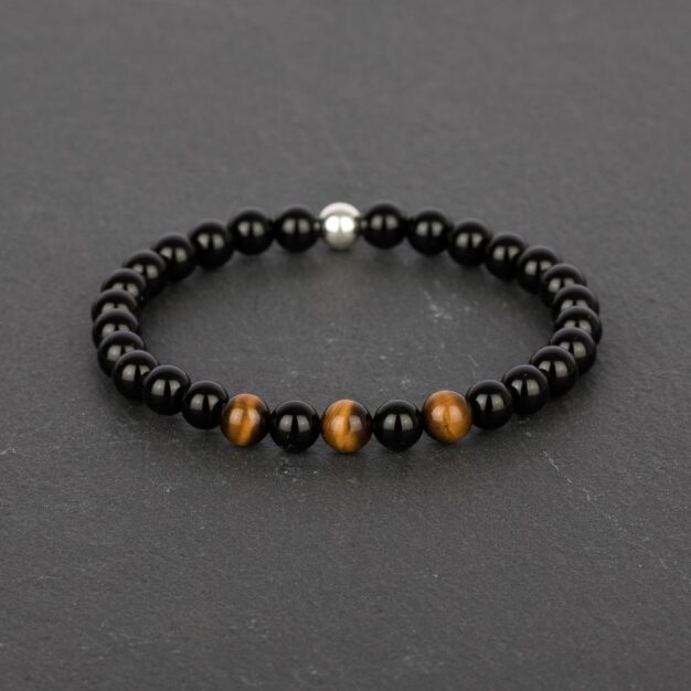 Adventure for Men - Tiger Eye, Black Onyx & Sterling Silver Bracelet