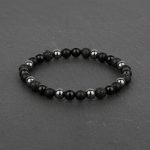 Noir for men Back Onyx, Black Lava and Hematite Beaded Bracelet