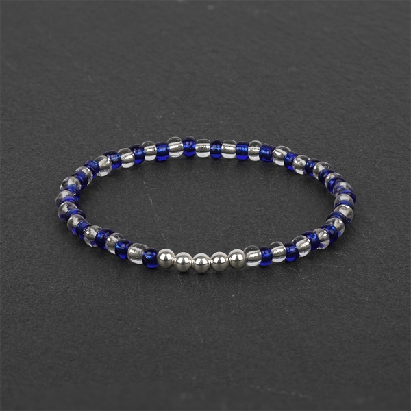 South for Men - Transparent Blue Beaded Bracelet