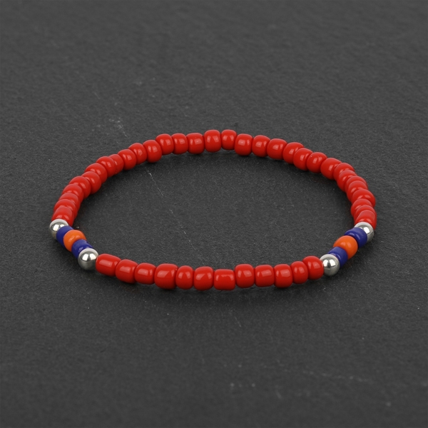 South for Men - Red, Orange & Blue Beaded Bracelet