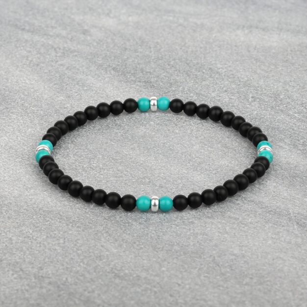 Noir for men Back Matt Onyx, Turquoise & Sterling Silver