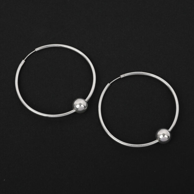 Megberry Sterling Silver Disco Hoop Earrings - Large