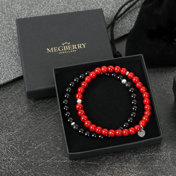 Black Onyx, Turquoise & Carnelian Bracelet Gift Set