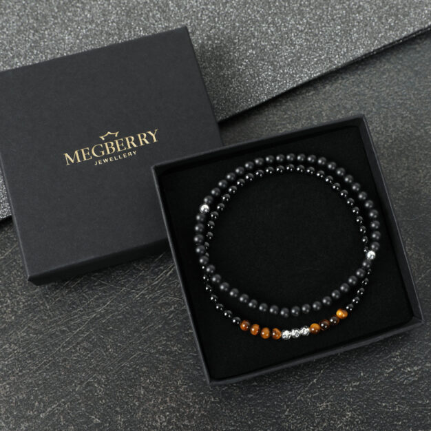 Black Onyx, Turquoise & Carnelian Bracelet Gift Set