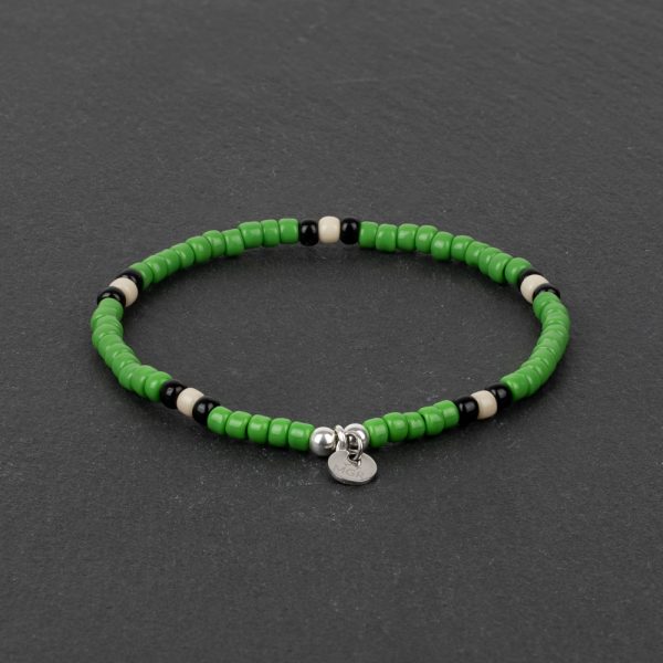 Megberry Signature for Men - Green Snake Handmade Beaded Bracelet