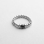 Megberry Beaded Hematite & Sterling Silver Ring