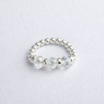 Ava - Sterling Silver Ring with Green Crystals
