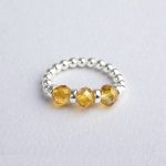Ava - Sterling Silver Ring with Green Crystals