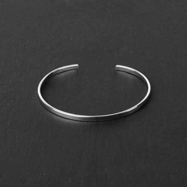 Megberry Plain Sterling Silver Open Bangle