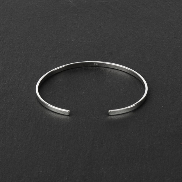 Megberry Plain Sterling Silver Open Bangle