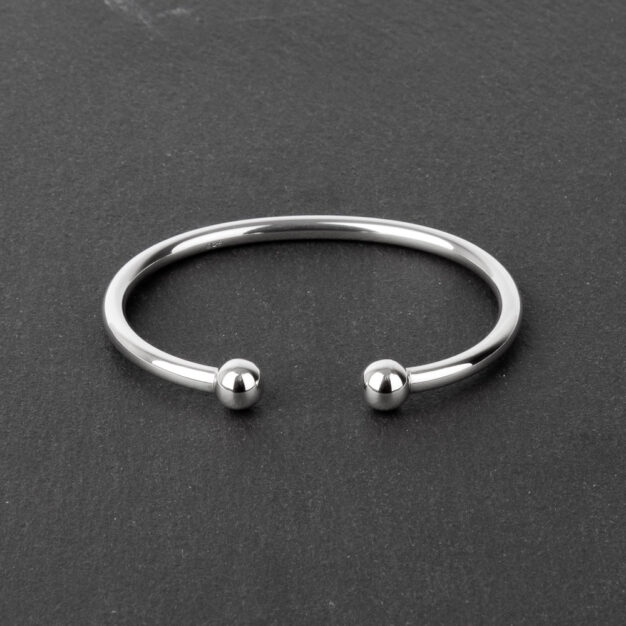 Megberry Sterling Silver Torque Bangle for Men