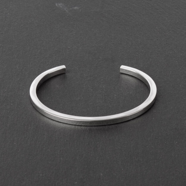 Megberry Square Sterling Silver Bangle for Men