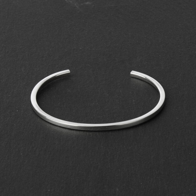 Megberry Square Sterling Silver Bangle for Men