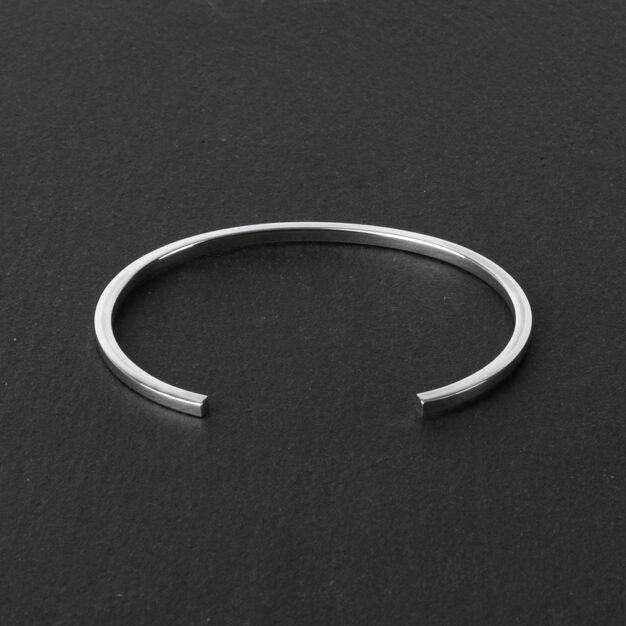 Megberry Square Sterling Silver Bangle for Men