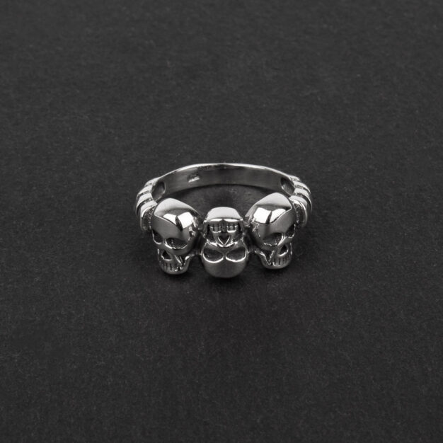Upside Down Sterling Silver Skull Ring