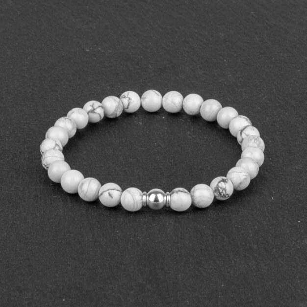 Megberry Power of Stones White Howlite & Sterling Silver Bracelet