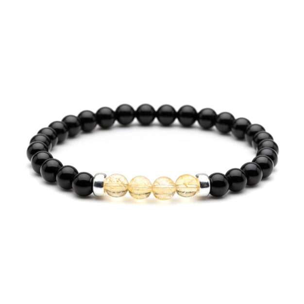 Megberry For Men Citrine, Black Onyx & Sterling Silver bracelet