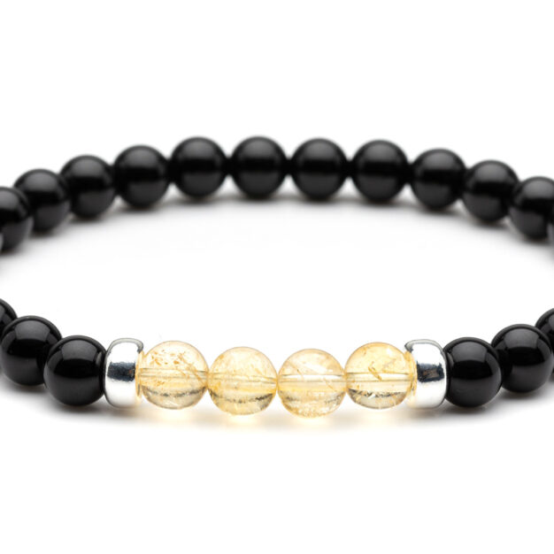 Megberry For Men Citrine, Black Onyx & Sterling Silver bracelet