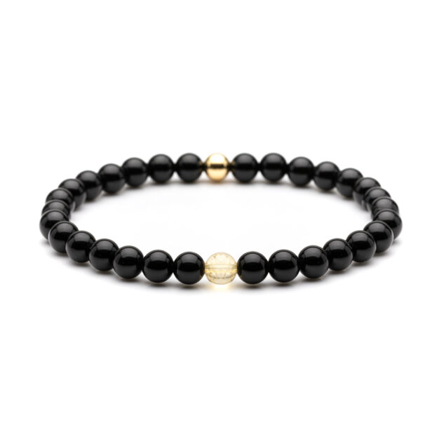 Megberry For Men Citrine, Black Onyx & Gold bracelet