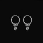 Megberry Love Sterling Silver Heart Hoop Earrings
