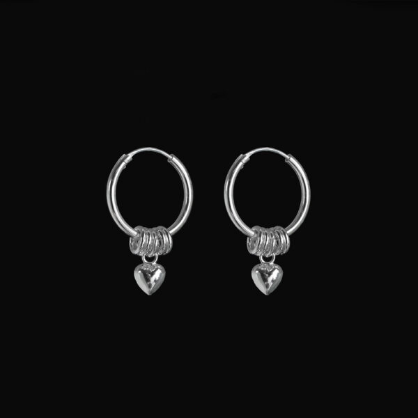 Megberry Love Sterling Silver Heart Hoop Earrings