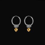 Megberry Love Sterling Silver & Gold Heart Hoop Earrings