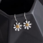 Megberry Daisy Sterling Silver Drop Earrings