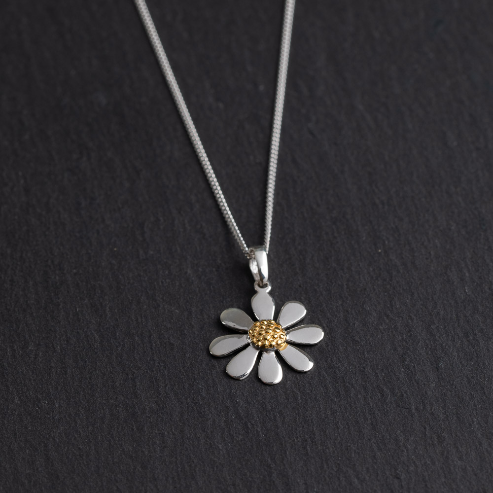 The Hairy Growler Jewellery Co. Silver Linings collection. The silver  shilling daisy necklace. Totally recycled and handmade from English silver  coins. made in Cambridge, Hairy Growler.