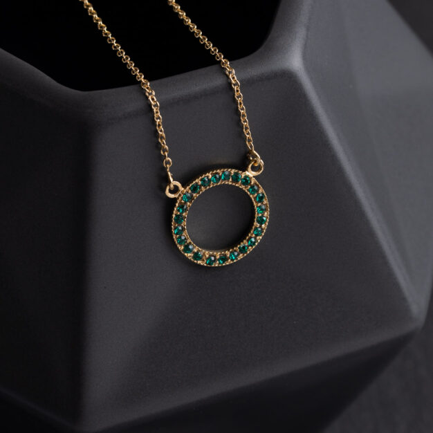 Megberry Circle of Life Emerald & Gold Pendant