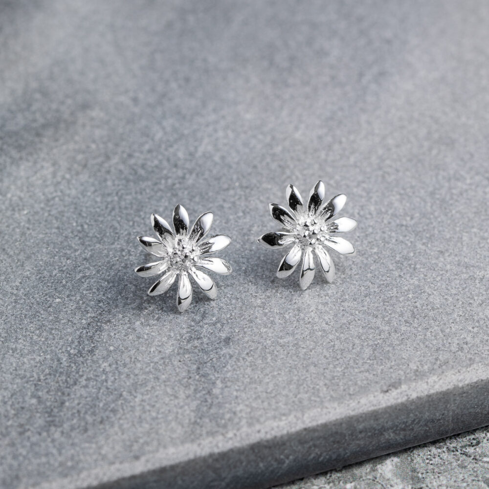 Megberry Marguerite Daisy Sterling Silver Earrings