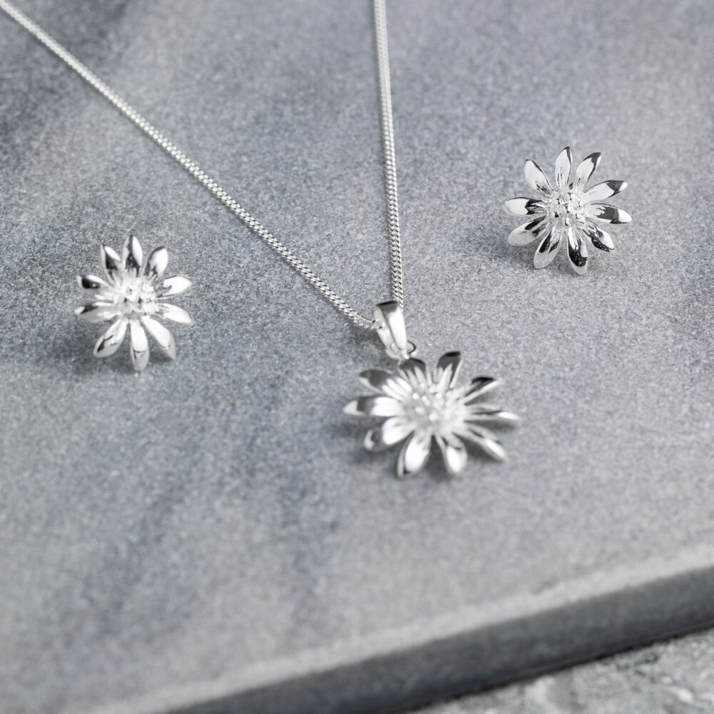 Megberry Marguerite Daisy Sterling Silver Earrings