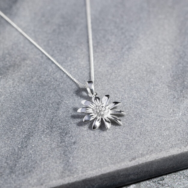 Megberry Marguerite Daisy Sterling Silver Necklace