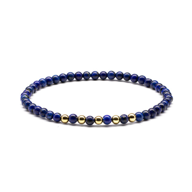 Megberry Essentials for Men Lapis Lazuli & Gold Beaded Bracelet